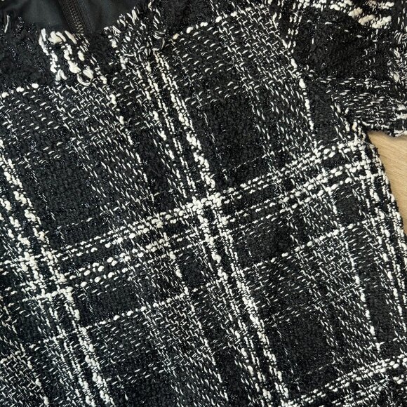 Very J Black & White Tweed Shift Dress – Women’s Medium – Chic Fall Workwear - Picture 4 of 8